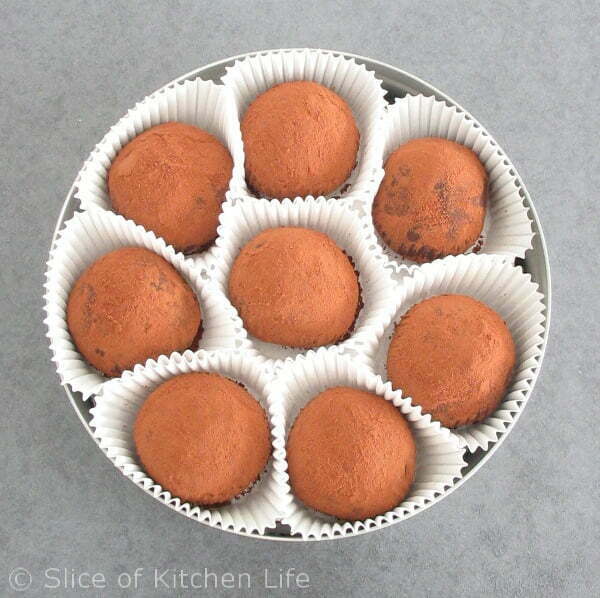 3-Ingredient Dark Chocolate Truffles Recipe - Dairy free, intensely rich chocolate truffles | sliceofkitchenlife.com