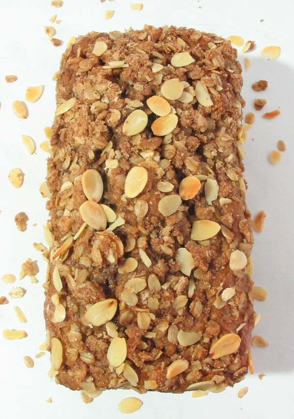 Apricot Almond Streusel Bread Recipe - A rich, soft quick bread, needs no yeast or kneading!