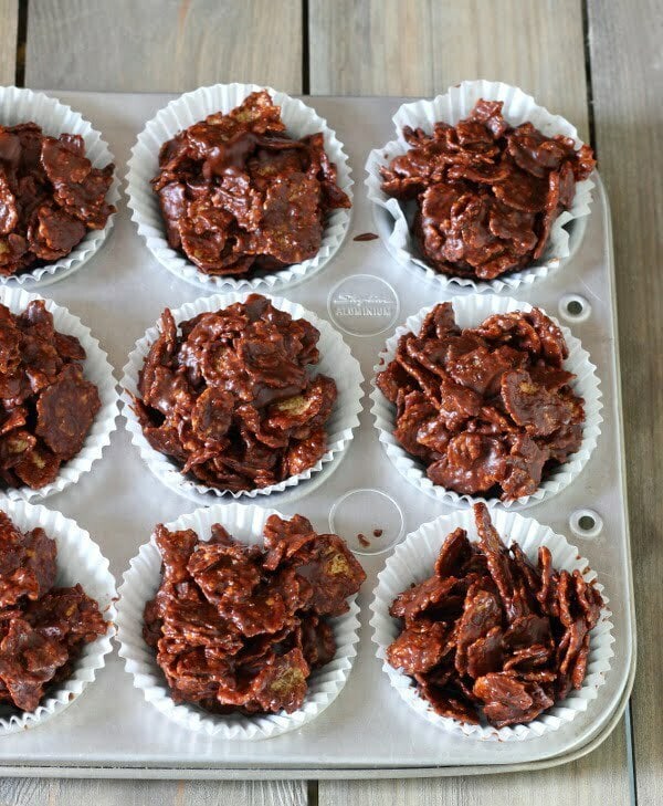 Chocolate Cornflake Cakes Recipe - My childhood favourite, with a grown-up, healthier twist to include protein, fiber and healthy fats!