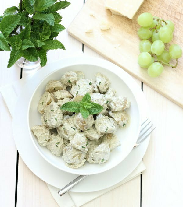 Potato Salad with Mint Pesto Recipe - A fresh twist on a classic summer side dish (no mayo!)