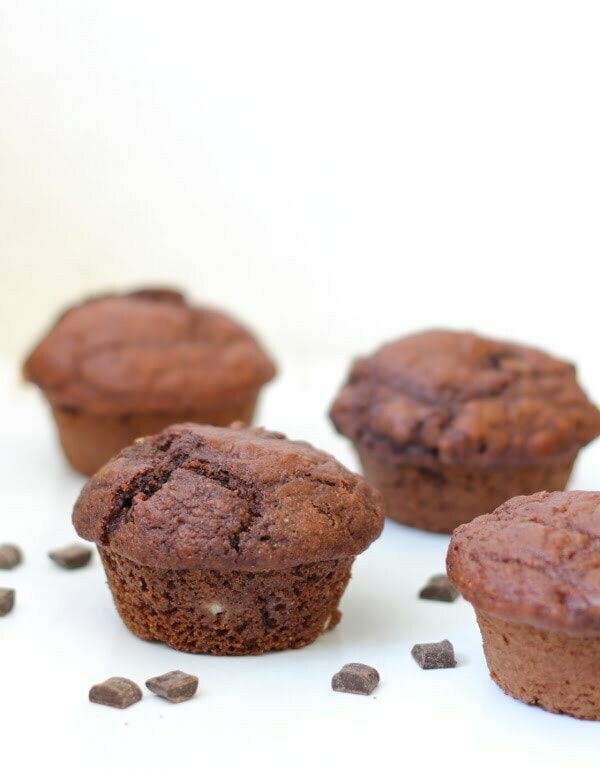 Triple Chocolate Muffins Recipe - Soft, fluffy and tender, lightly sweetened, and stuffed full of chocolate chunks!